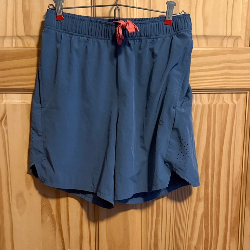 Eton Blue Athletic Shorts with Pink Drawstring